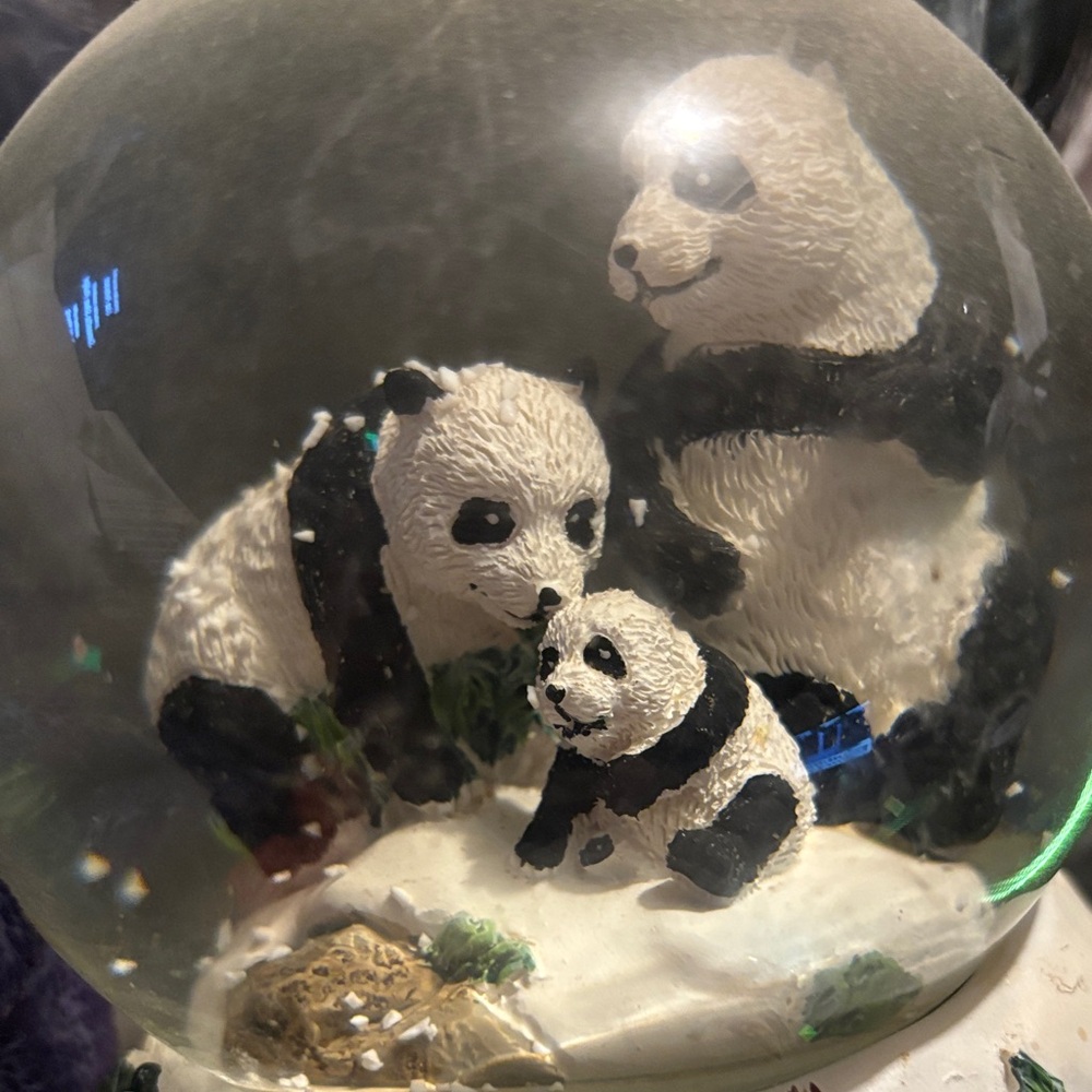 Panda Family Snow Globe